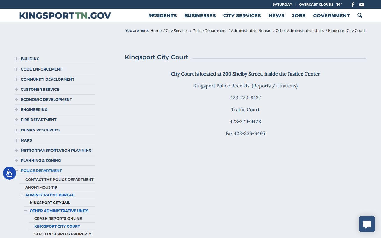 Kingsport court records City Court at the Justice Center